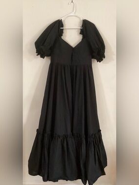 The Selkie Ritz Long Dress - Caviar Black - Size 3X